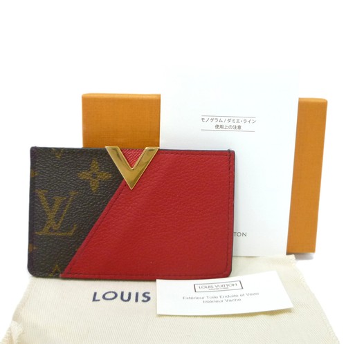 Louis Vuitton Kimono Card Holder Case Wallet Monogram Red