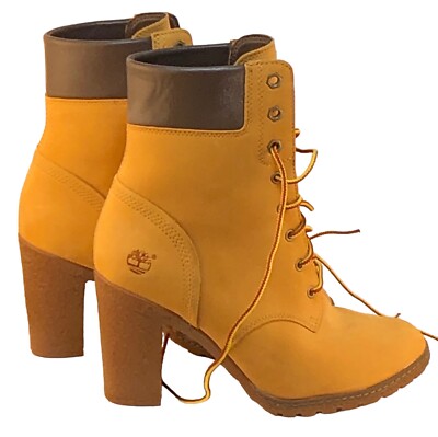 Timberland Women's Allington 6-Inch Lace-Up Heel Boot Wheat Nubuck Size 6.5