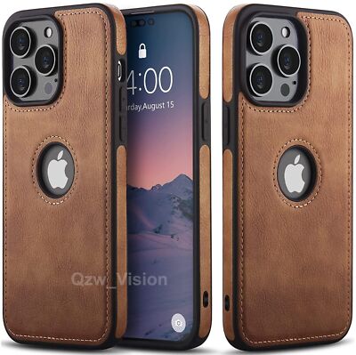 For Apple iPhone 15 14 Plus 13 Pro Max Case Leather Shockproof Cover