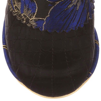 IRREGULAR CHOICE IRREGULAR CHOICE MIAOW BLUE BLACK GOLD WOMENS ANKLE BOOTS