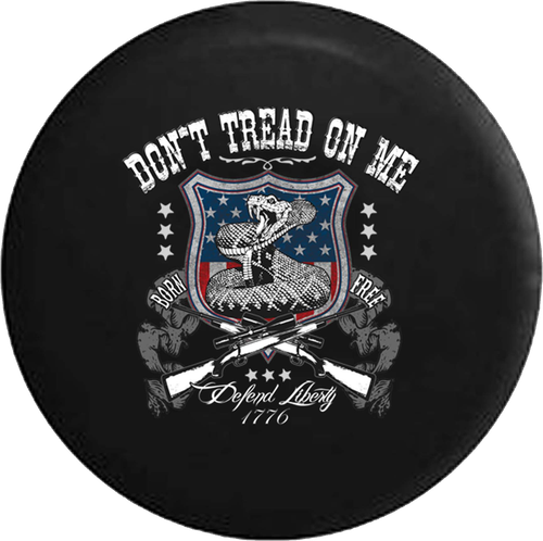 Spare Tire Cover Don't Tread on Me 1776 Liberty Born Shield JK Accessories