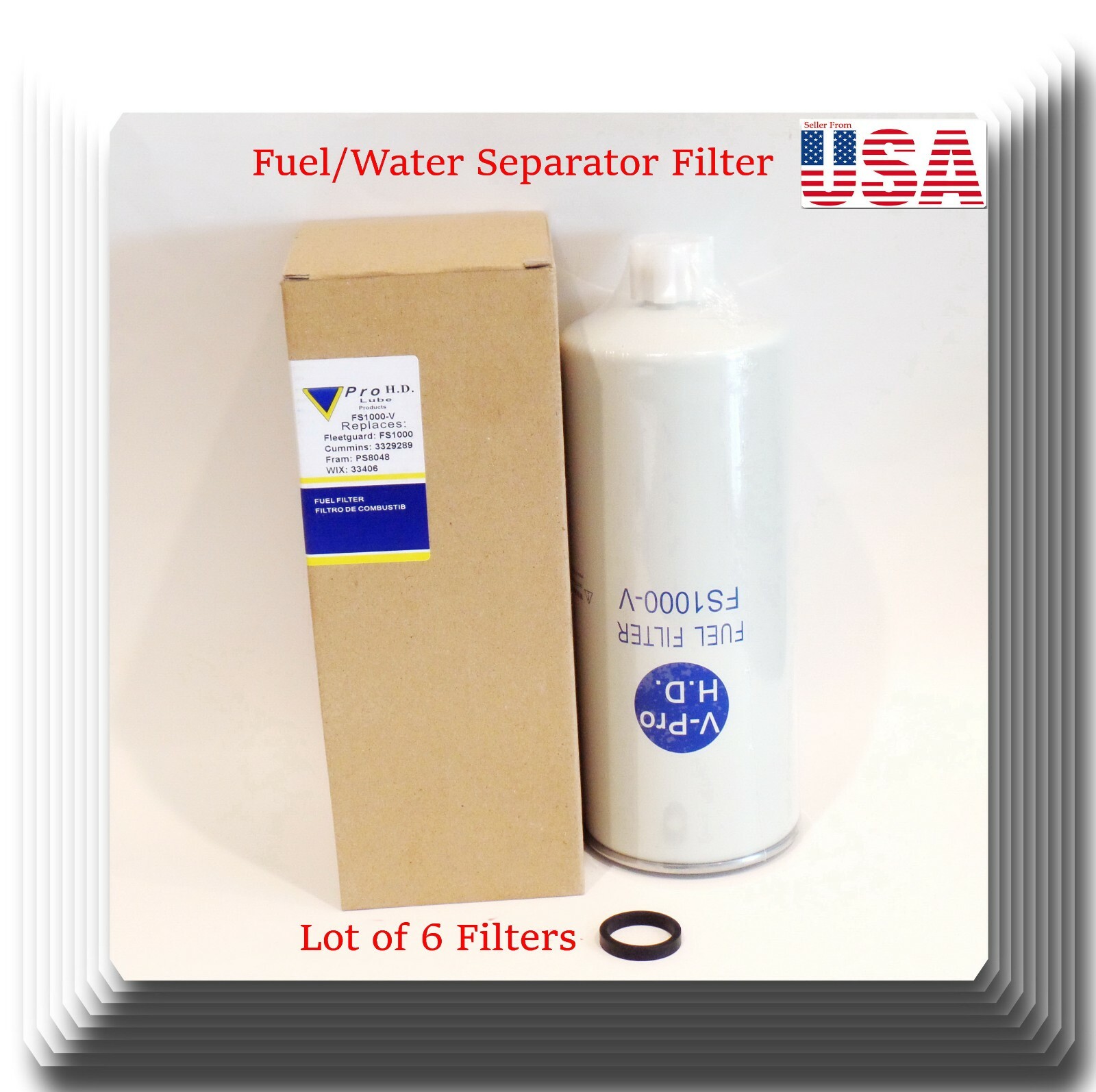 Lot 6 Fuel/Water Separator Filters FS1000 Fits:Cummins