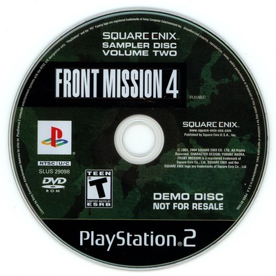 Square Enix Sampler Disc Vol 2 - Front Mission 4 (PlayStation 2, 2004) TESTED 