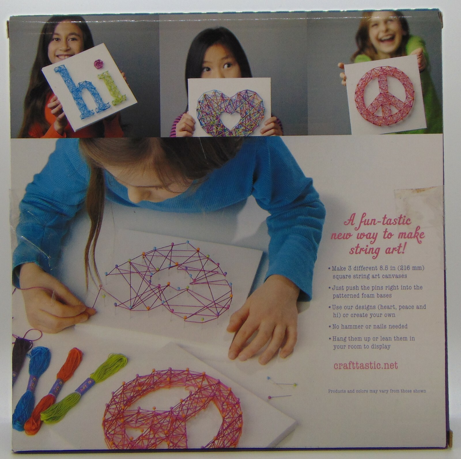 NEW Craft Tastic String Art Craft Kit Makes 3 Canvases 8.5