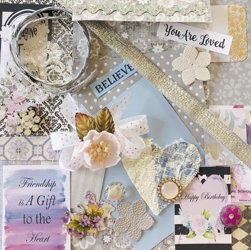 Junk Journal Supplies, 30+ Vintage Inspired Items, Buttons, Charms, Quotes