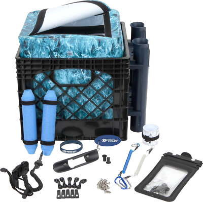 Mossy Oak Kayak Storage Crate with Dry Bag, Fishing Accessories Kit and Rod
