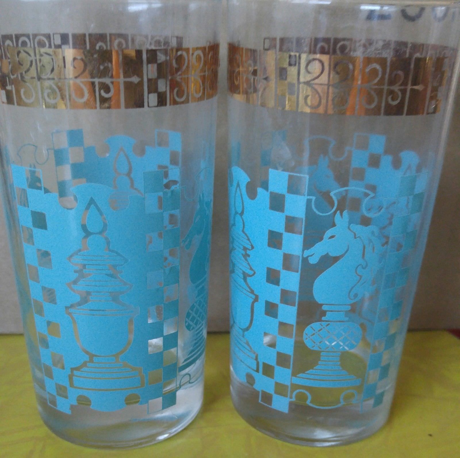 8 Very rare chess men drinking glasses knight and bishop