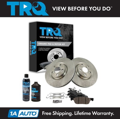 Front Ceramic Brake Pad & Rotor Kit w/Chemicals for Ford Lincoln