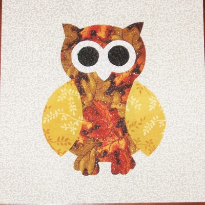 9 SCRAPPY GOLD RUST BROWN OWL APPLIQUES 6 1/2 