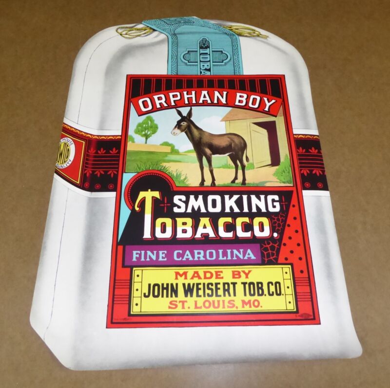 ORIGINAL VINTAGE ORPHAN BOY SMOKING TOBACCO PAPER POSTER C1950 ST LOUIS CAROLINA