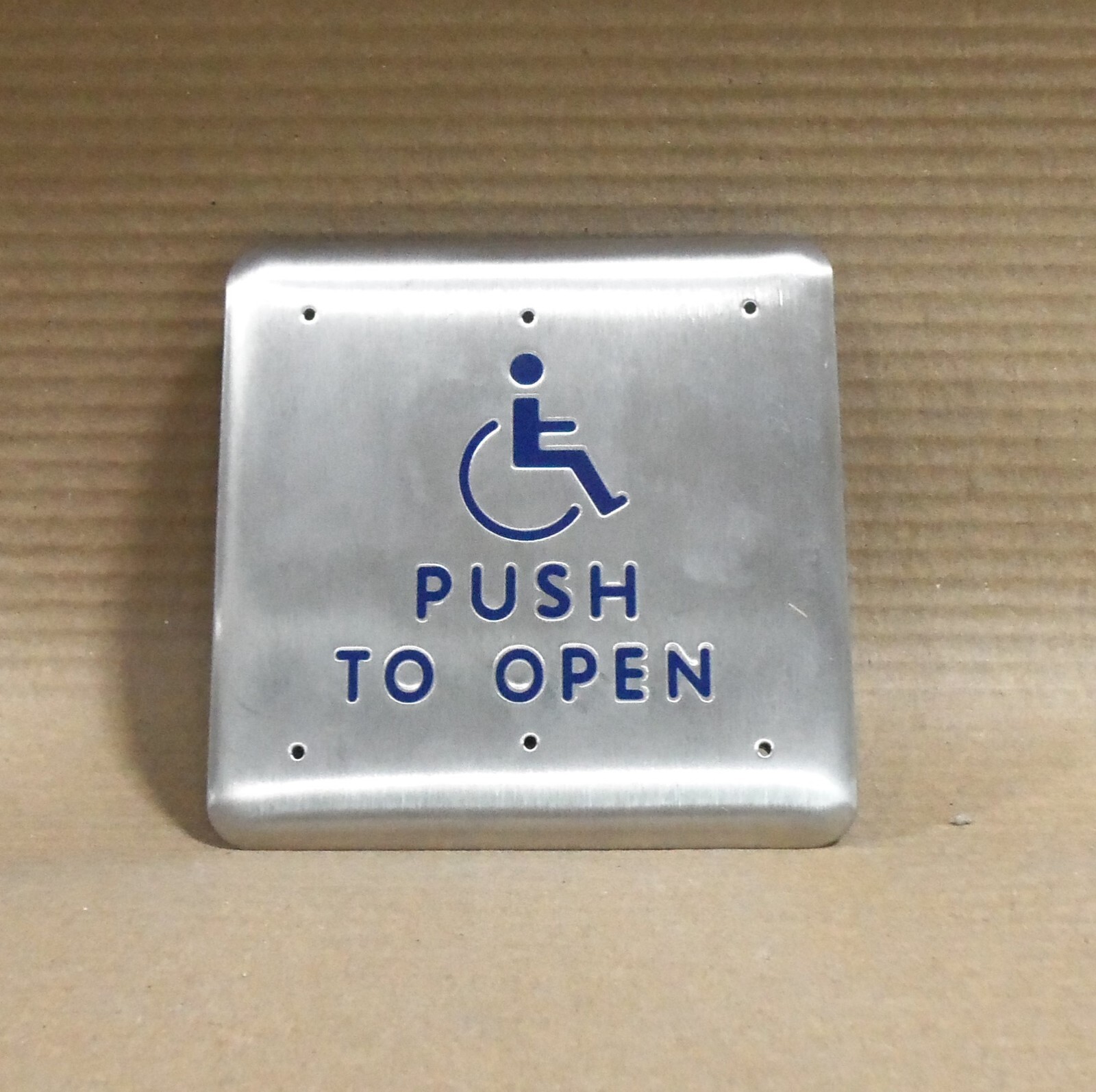 NEW BEA 11 SQUARE HANDICAP PUSH BUTTON DOOR OPEN PLATE W NEW BEA 11 SQUARE HANDICAP PUSH BUTTON DOOR OPEN PLATE W