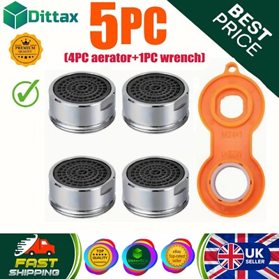 5PC Water-Saving Faucet Aerators Replaceable Tap Nozzles for Kitchen Bathroom UK