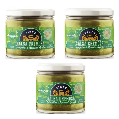 Siete Family Foods, Taqueria Salsa Verde Cremosa, Size 10.5 oz (Pack of 3)