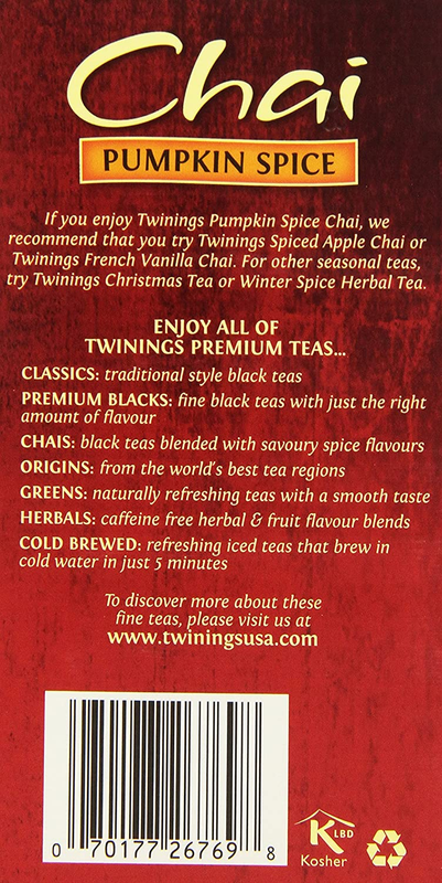 of London Pumpkin Spice Chai Tea Bags, 20 Count (Pack of 1)