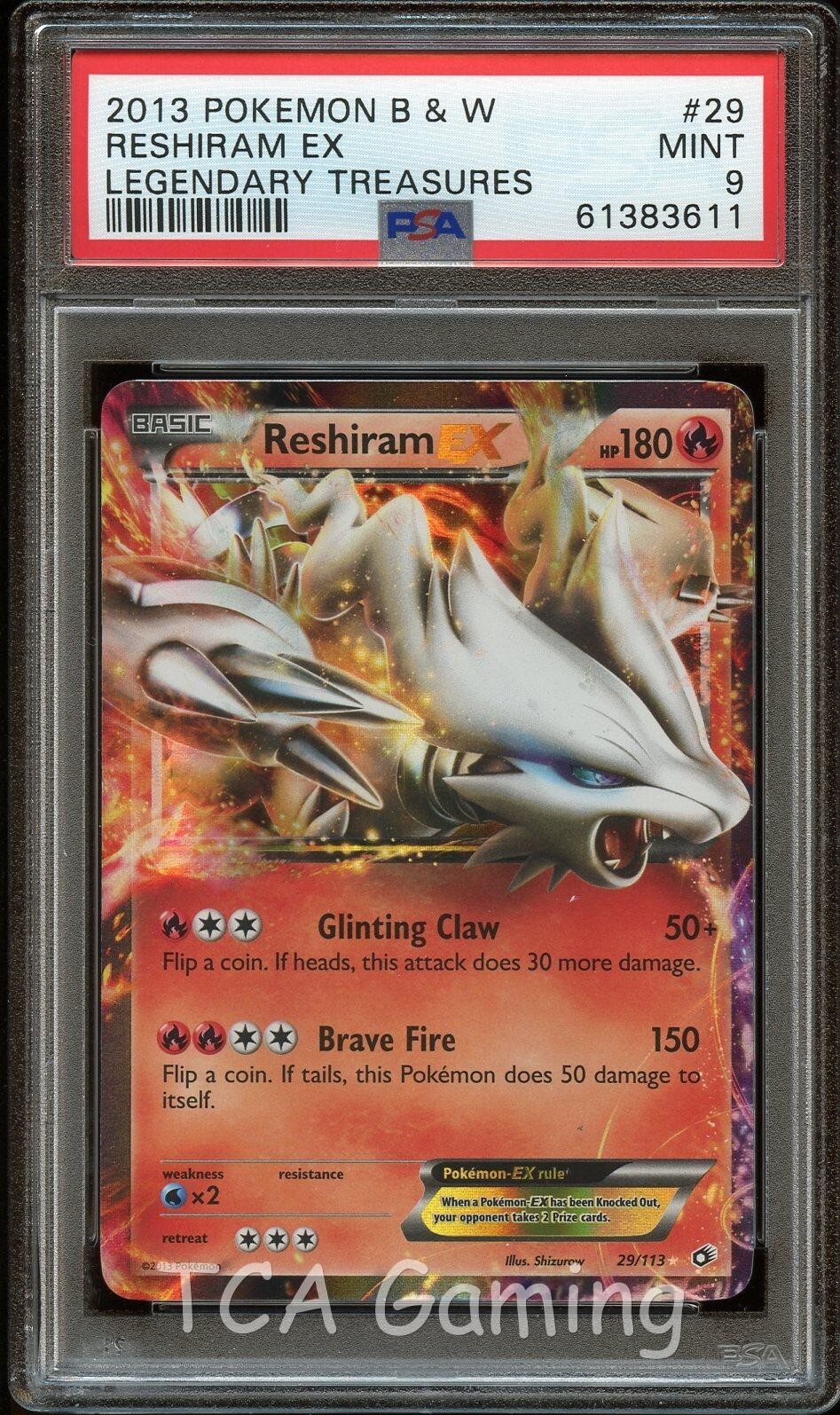 PSA 9 MINT Reshiram EX 29/113 HOLO RARE Legendary Treasures PSA 9 MINT Reshiram EX 29/113 HOLO RARE Legendary Treasures