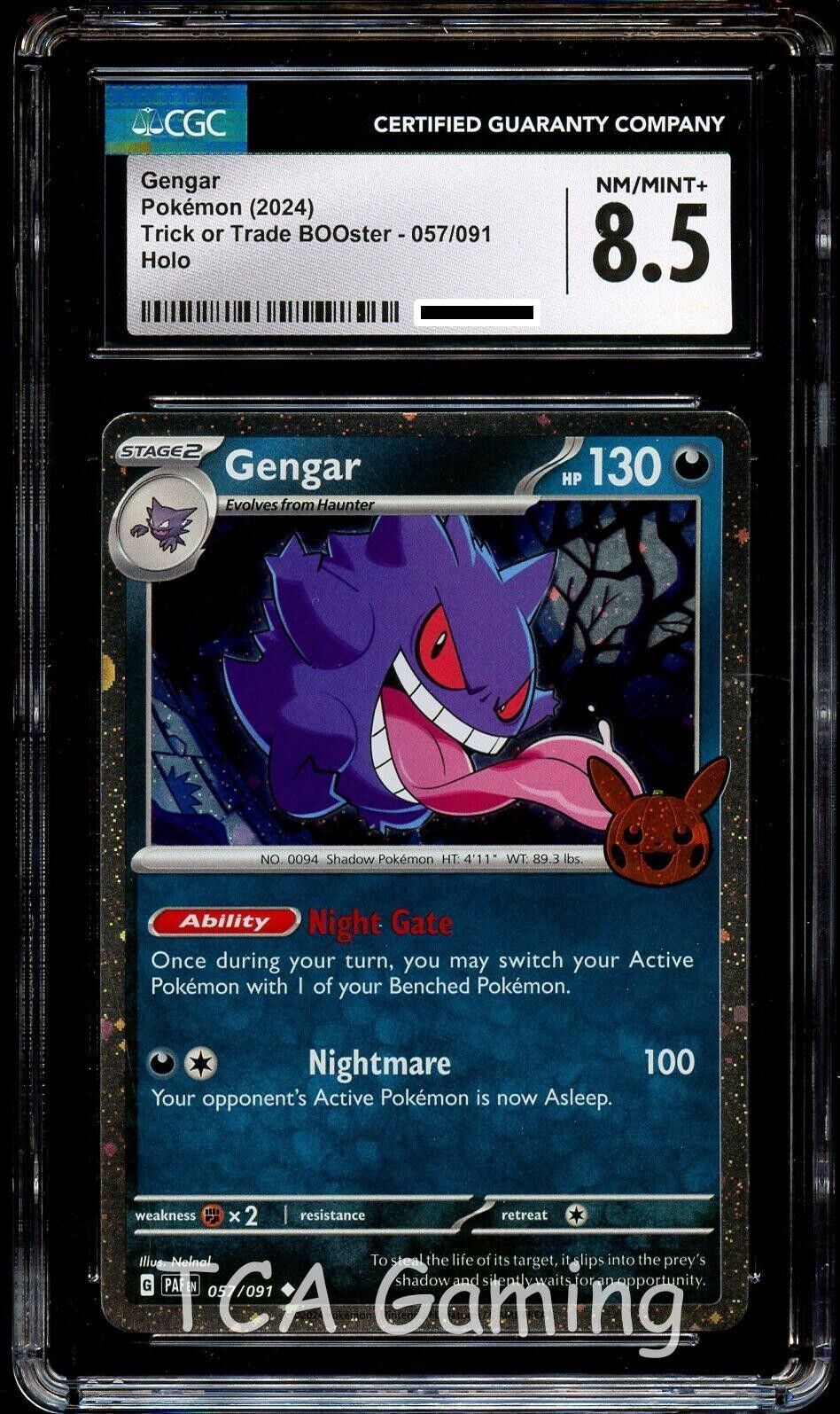 CGC 8.5 NM-MINT+ Gengar 057/091 COSMOS HOLO Trick or Trade CGC 8.5 NM-MINT+ Gengar 057/091 COSMOS HOLO Trick or Trade