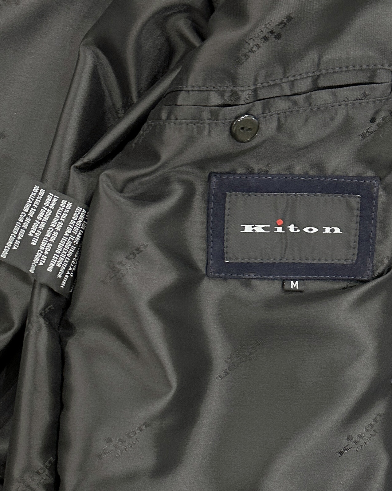 KITON KITON GENUINE SUEDE NAVY BLUE LEATHER MEN'S LUXURY BOMBER JACKET