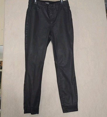 BOLD Elements Jeans WOMEN 12 Metallic Black Curvy Skinny Denim Elastic Waist