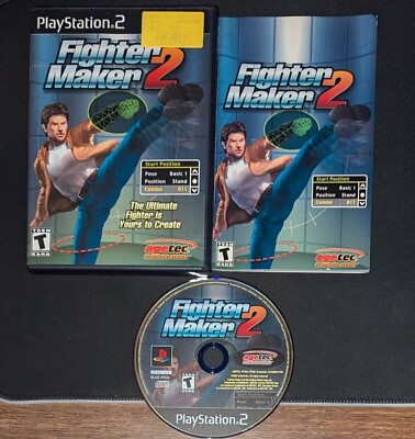 Fighter Maker 2 PS2 (Sony PlayStation 2, 2002) COMPLETE CIB REG CARD MINT DISC