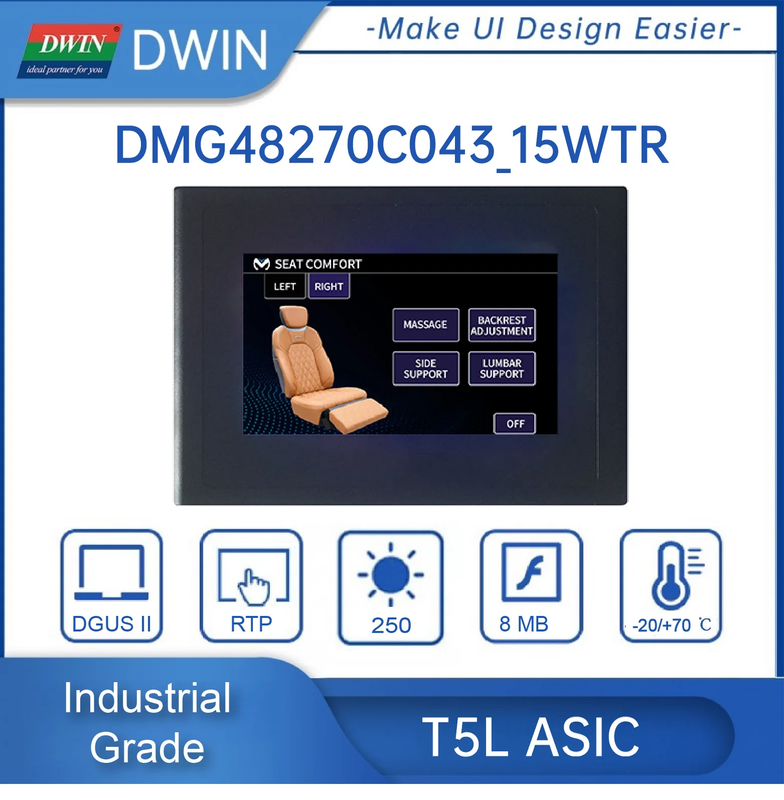 4.3-inch LCM TFT LCD 480*272 Commercial Grade HMI Display Module RGB Interface T