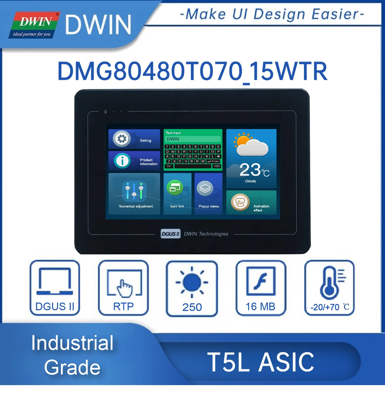 7.0 Inch 16.7M Colors TN Display TFT LCD Touch Screen Module With 800*480 Resolu