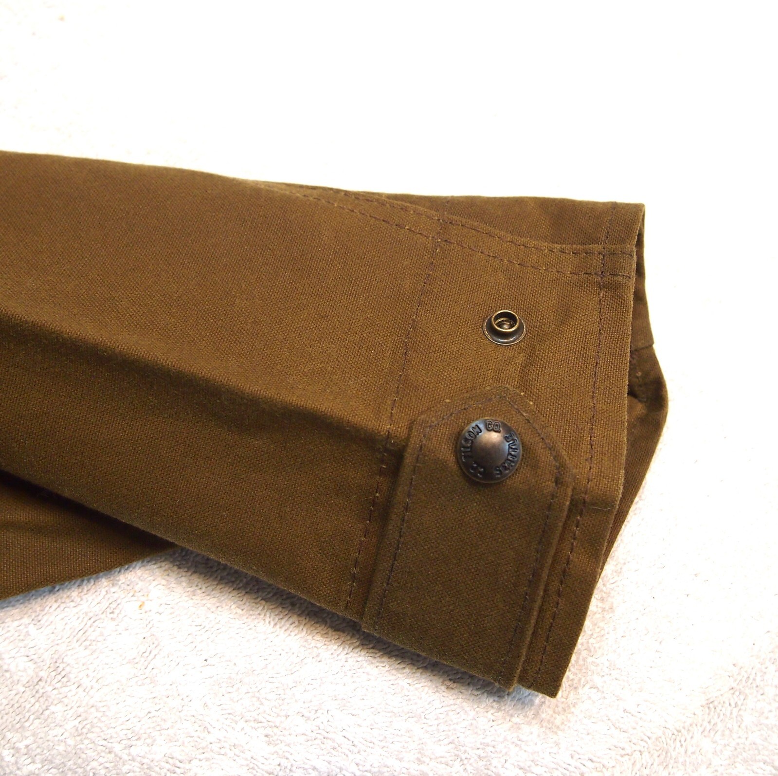 Pre-owned Filson Tin Cloth Waxed Cotton Quarter Zip Pullover Anorak Xs $295 Dark Khaki