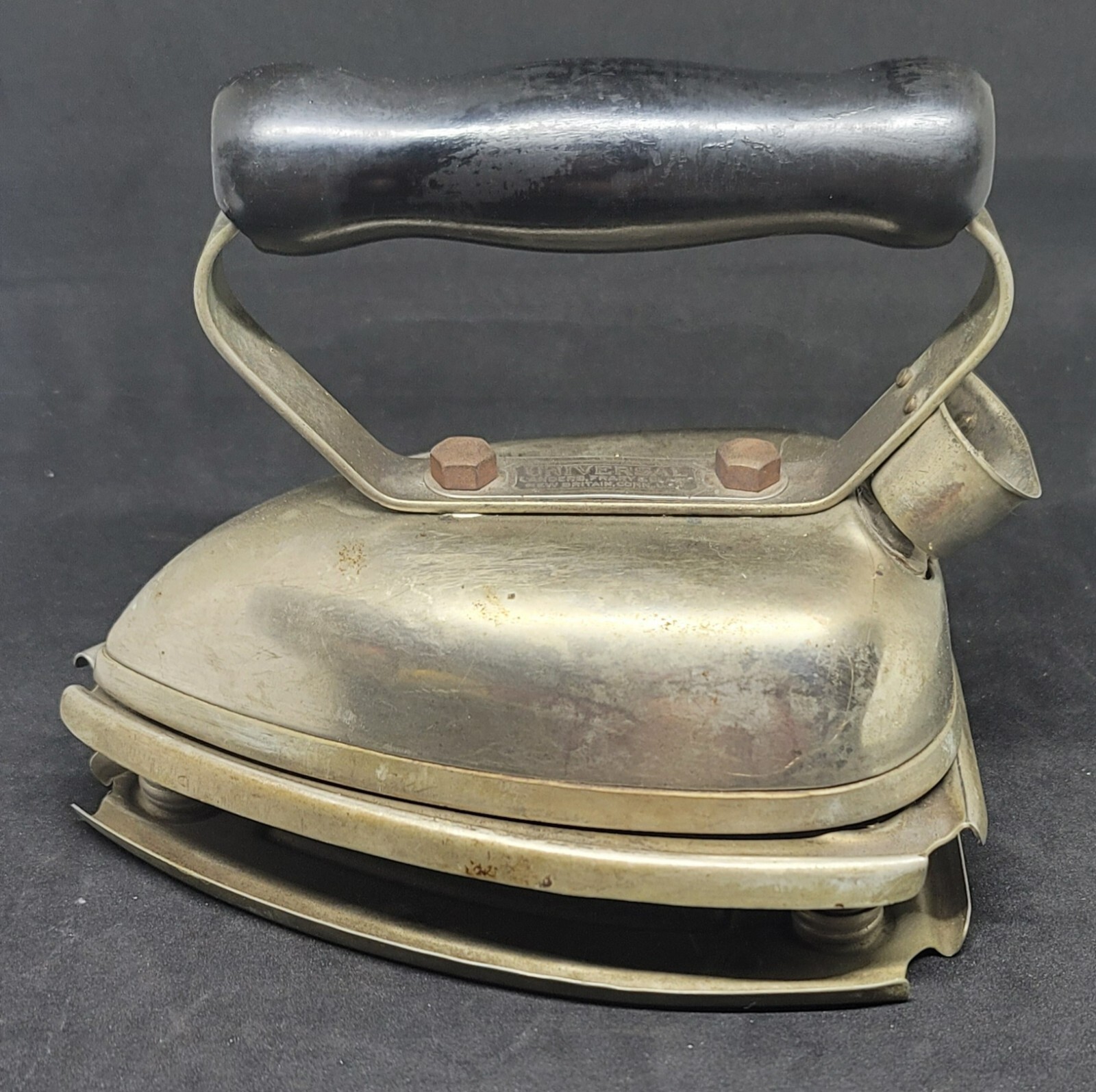 ブリキ缶　1900-1940年代　Prabhat シルクマントル 1ダース ANTIQUE 1920'S UNIVERSAL ELECTRIC IRON WITH TRIVET LANDERS