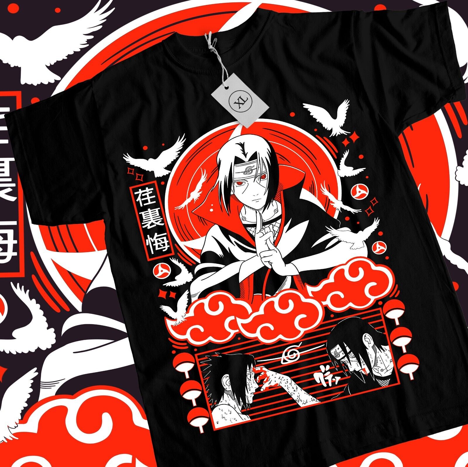 Itachi Uchiha T-Shirt Naruto Shippuden Japanese Anime Manga Itachi Uchiha T-Shirt Naruto Shippuden Japanese Anime Manga