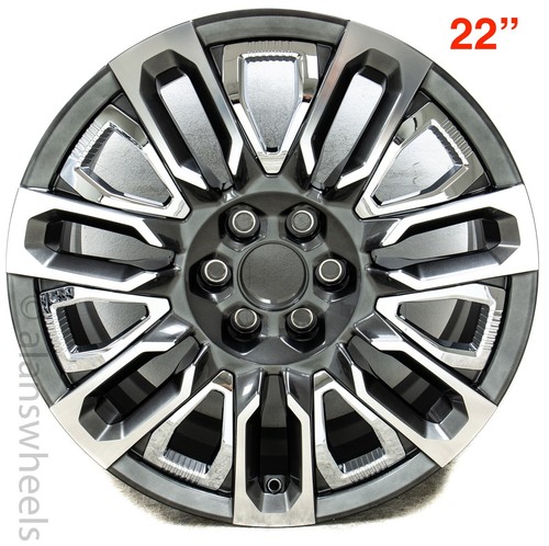 1 Single GMC Sierra Yukon Denali Ultimate 22” OEM Charcoal Machined Wheel Rim