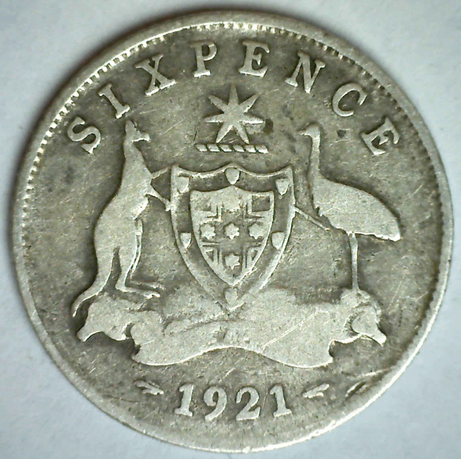 1921 Australia Silver Sixpence Coin Circulated You Grade