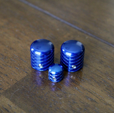 Double Helix Dome Top knob set of 2 with switch tip, Ocean Blue