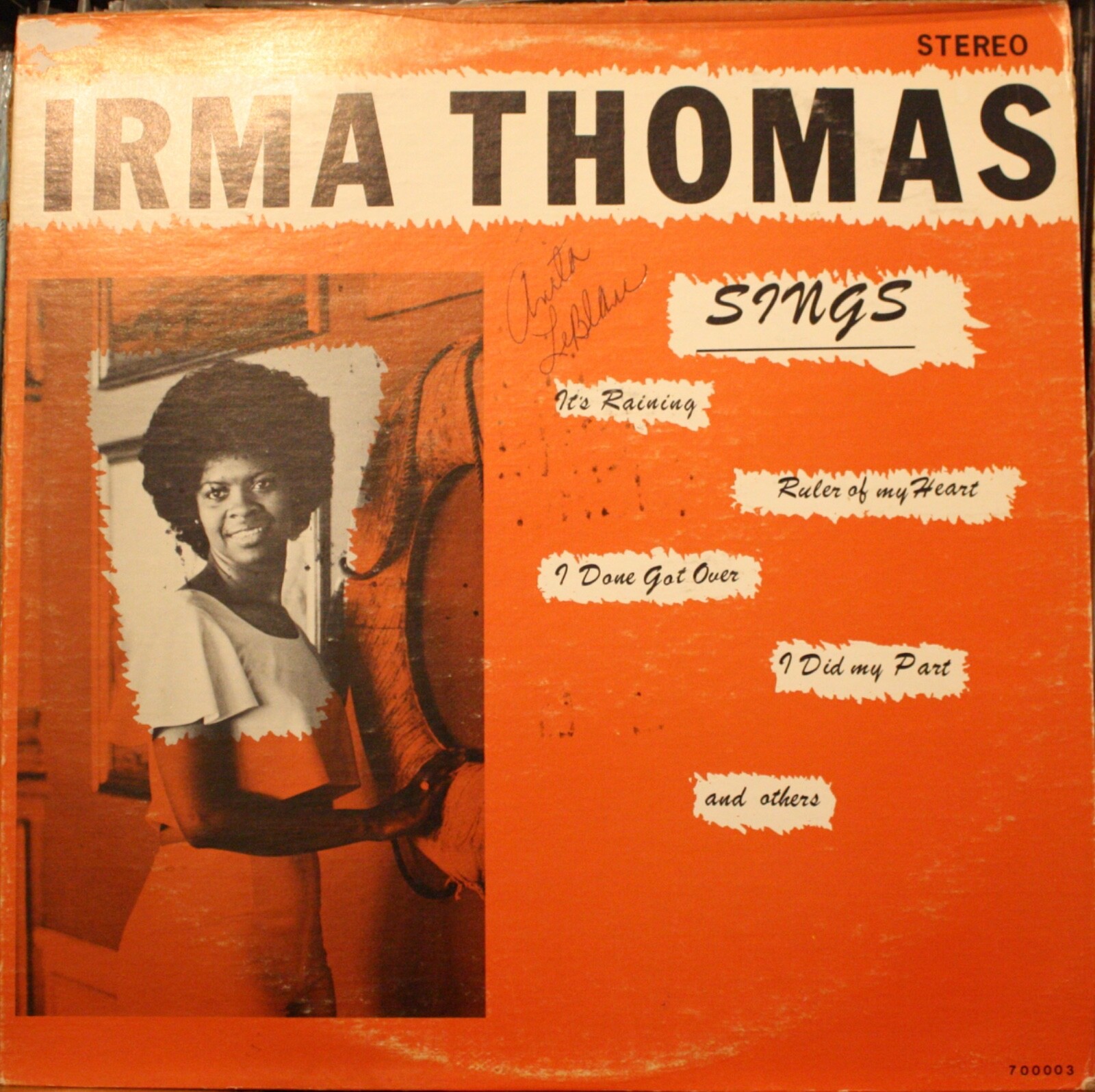 米LP Irma Thomas Sings BANDY70003 BANDY /00260 IRMA THOMAS **SINGS** 1979 LP on BANDY 70003 New Orleans R&B
