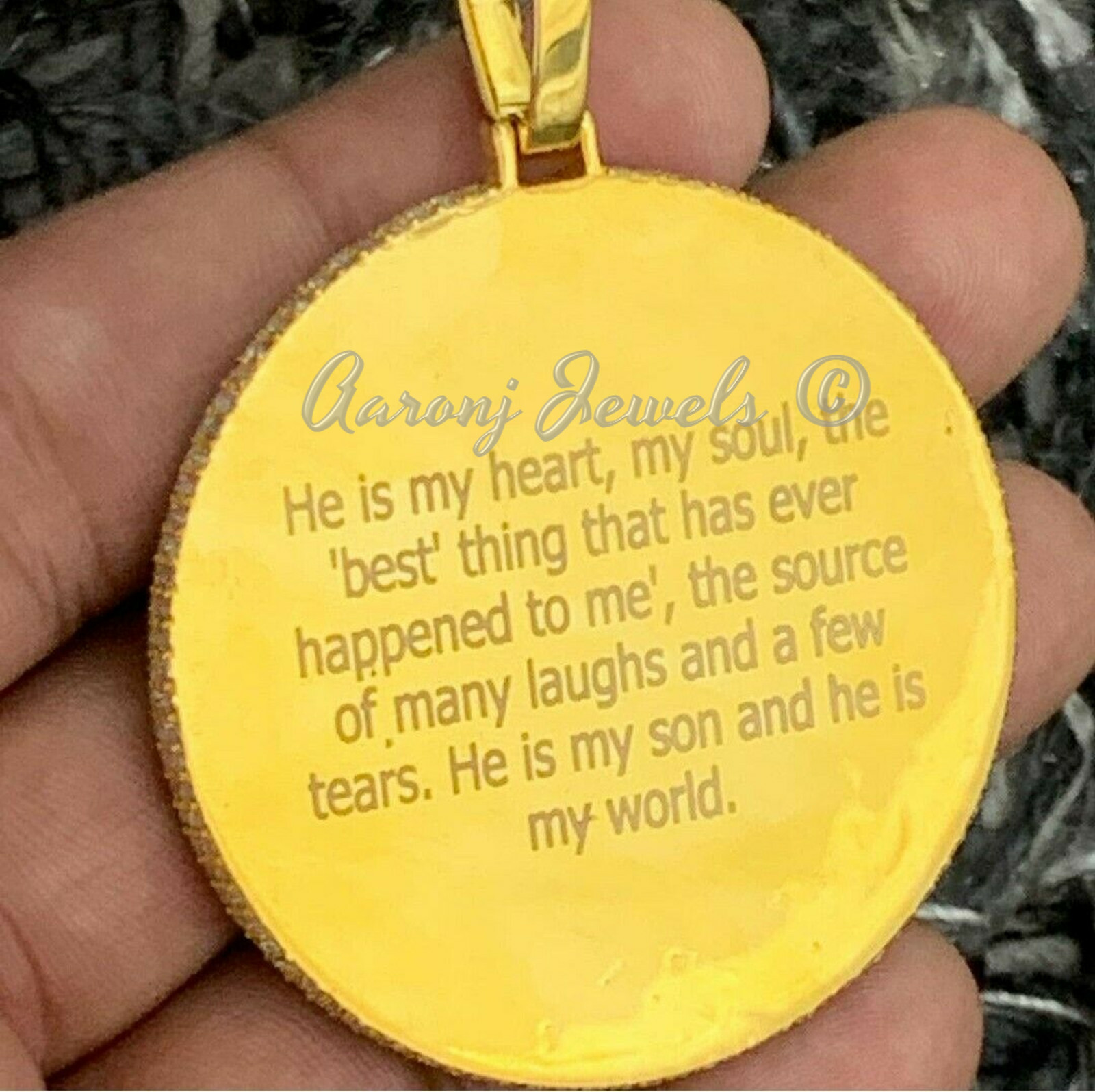 Pre-owned Handmade Men's 3.0ct Customized Memory Pendant Free Engraving Real 925 Sterling Silver In White/colorless