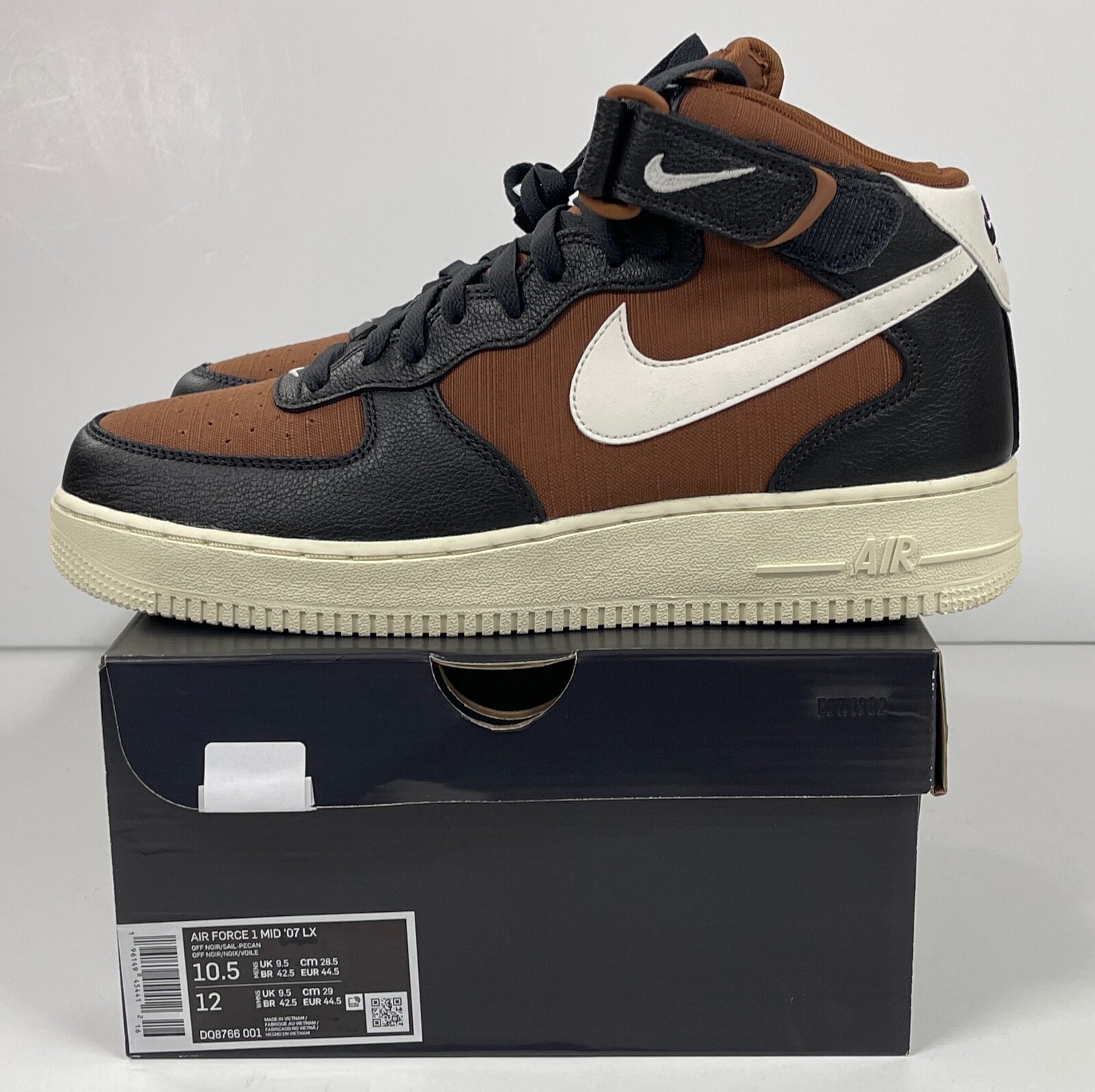 Nike Air Force 1 Mid '07 Vintage Off-Noir Pecan dq8766 001 MENS