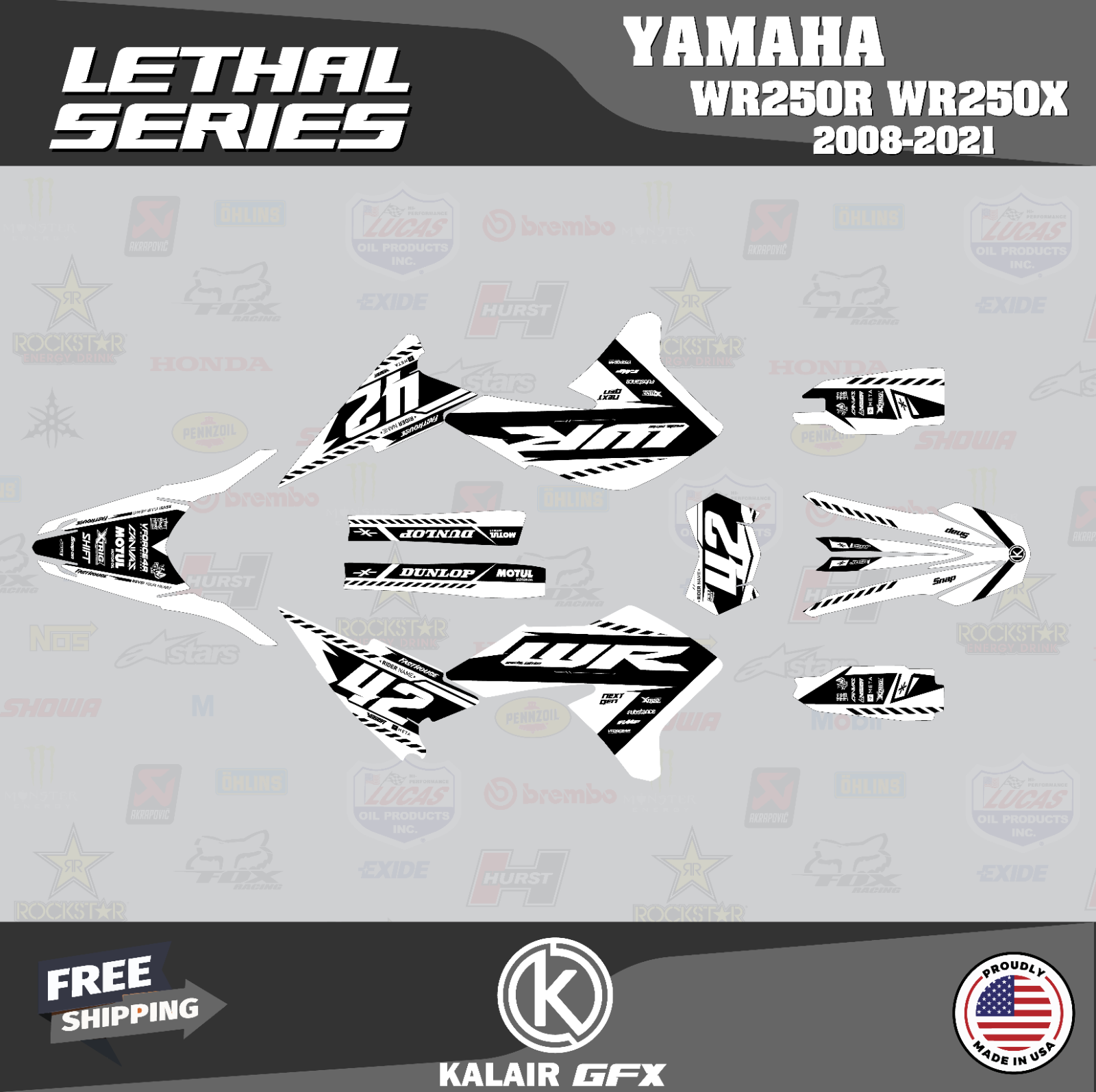 Graphics Kit for YAMAHA WR250X WR250R (2008-2021) Lethal
