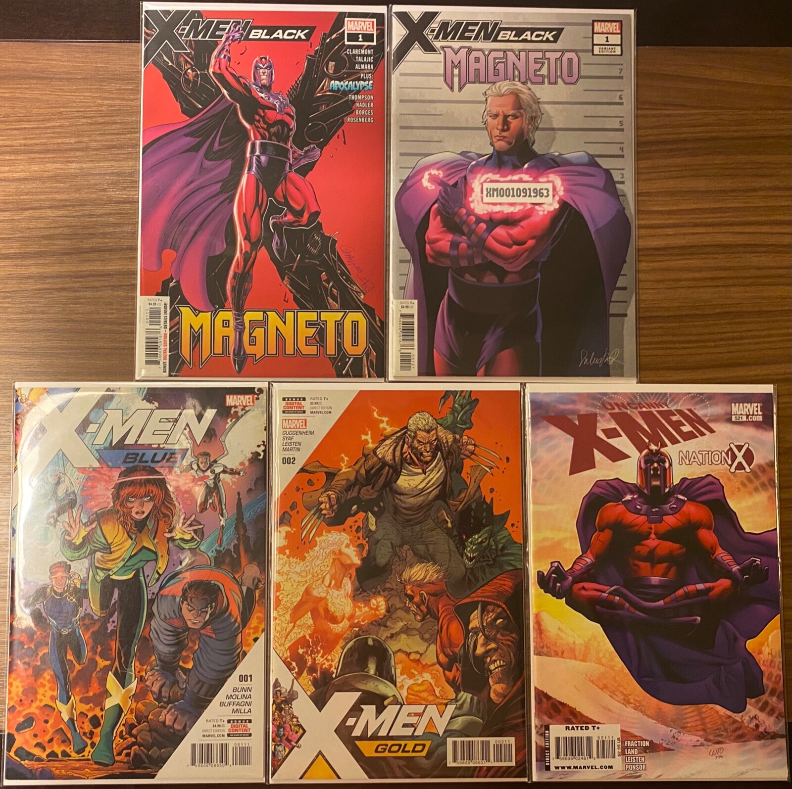 X-Men Lot of 5 Comics VF X-Men #521, BLUE #1, GOLD #, BLACK