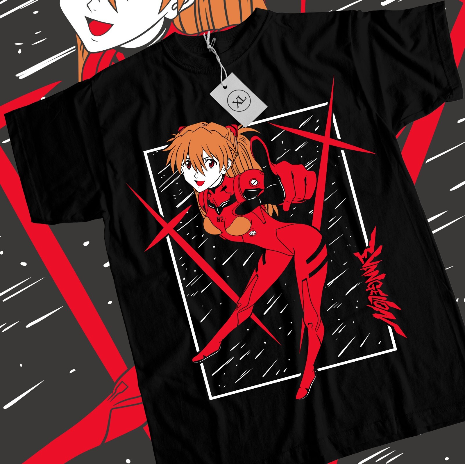 NEON GENESIS EVANGELION Tシャツ Lサイズ Asuka T-shirt Neon Genenesis Evangelion Japanese Waifu Girl