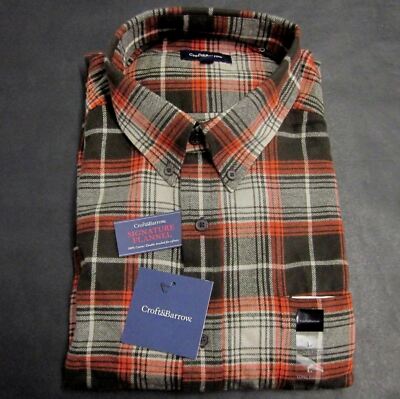 CROFT & BARROW WOVEN NWT MENS (L) BUTTON FRONT MULTI-COLOR PLAID & CHECKS SHIRT
