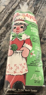 Vintage Lily Craft Kit 94-k Mrs. Santa Crochet Bottle Cover Kit 