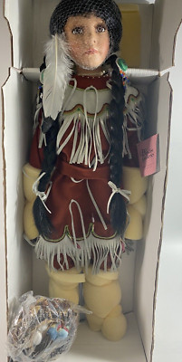 Paradise Galleries Deer Shadow Cheyenne Native American Porcelain Doll 24'' NIB