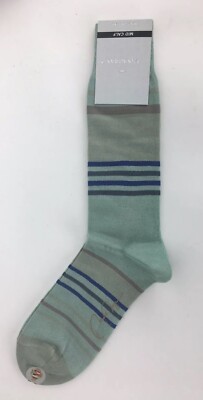 VK Nagrani Men's Dress Socks Mid Calf M322 RIGATA MINT GREEN