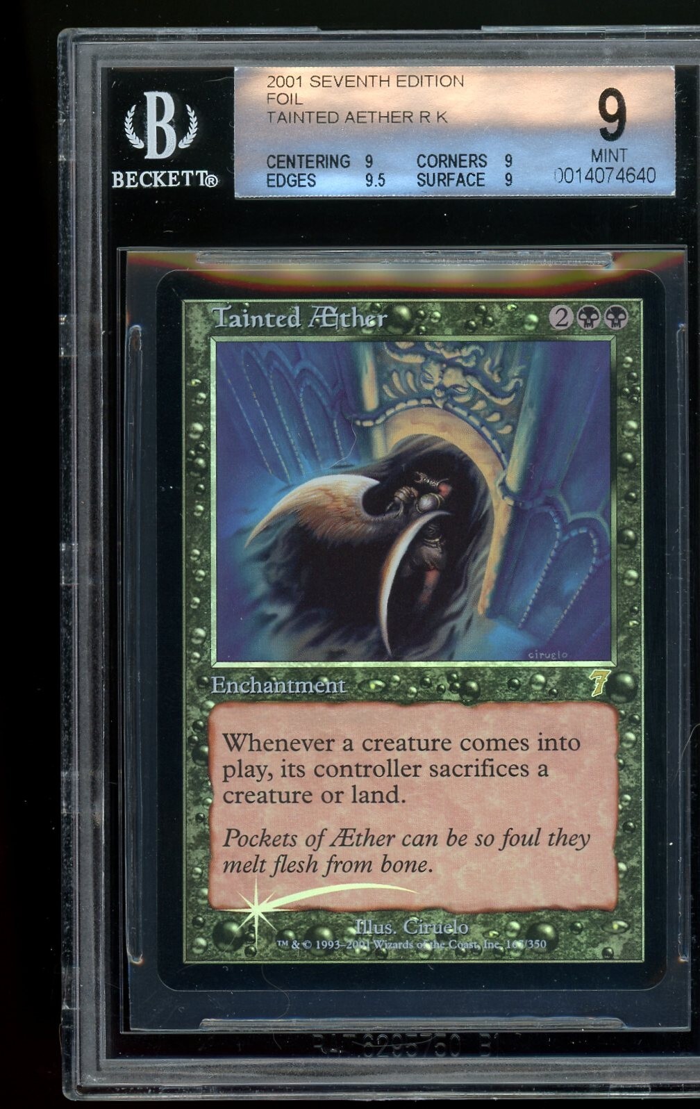 Tainted AEther foil - 7th Edition, BGS 9 MINT. MTG (pop 1 of