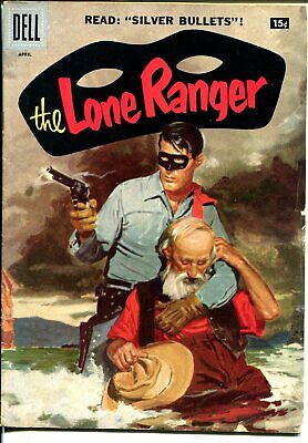Lone Ranger #106 1957-Dell-painted cover-Silver Bullets-15¢ variant-VG/FN
