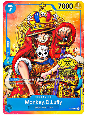 One Piece Card Game Monkey D Luffy P-043 2nd Anniversary Promo Sealed