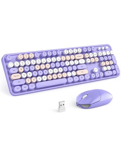 Mouse Combo 2.4g Usb Multi-color Cute Purple