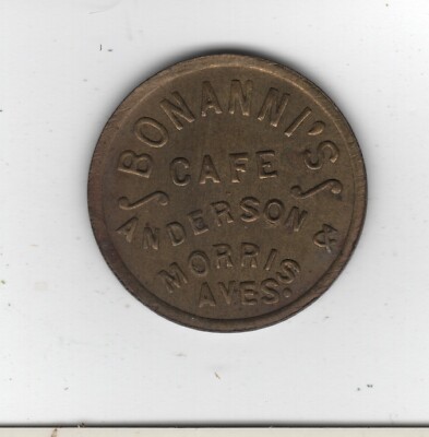 ''BONANNI'S CAFE'' (maverick 5¢ token) TRENTON, NEW JERSEY