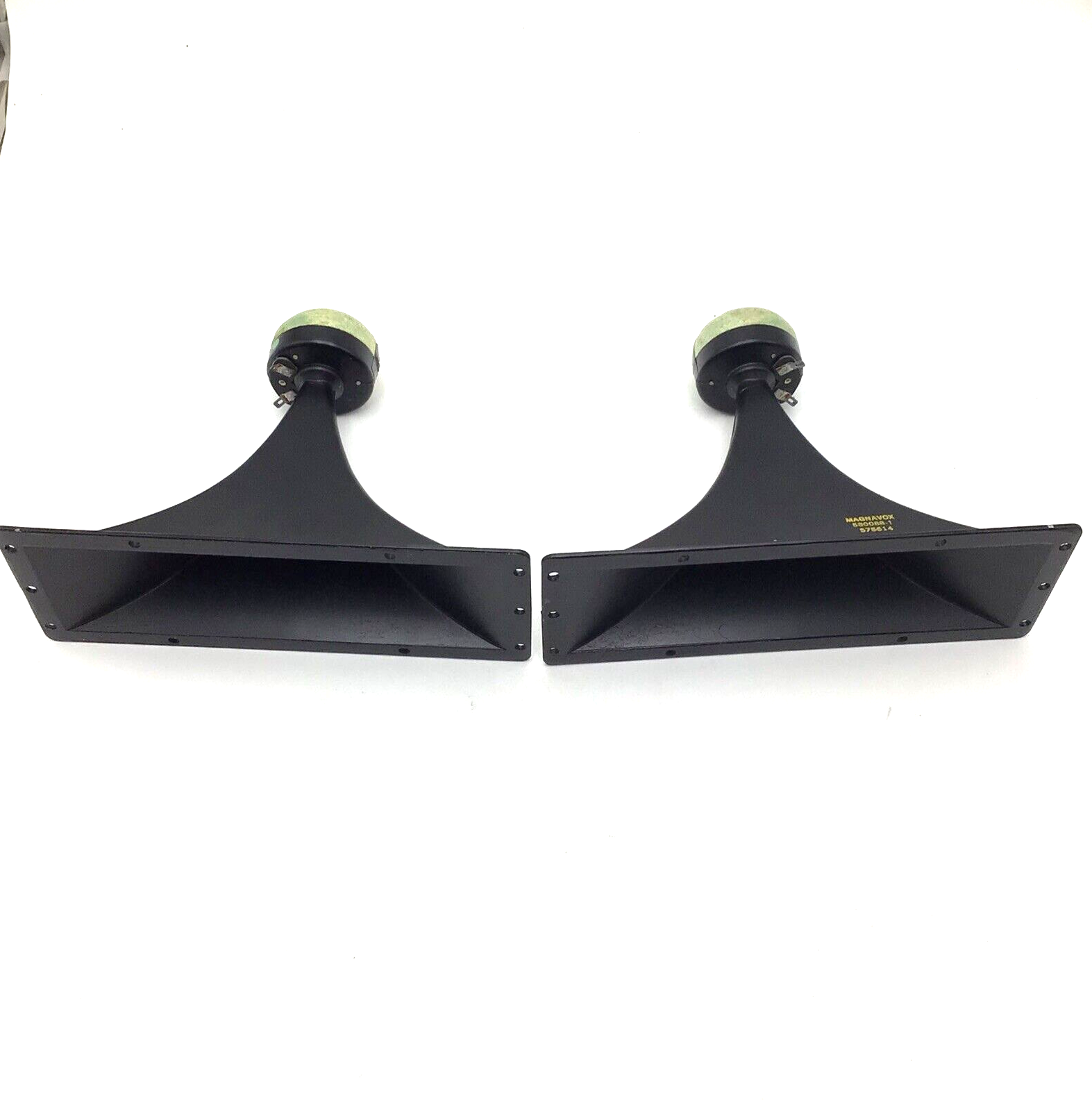 Lot of 2 Vintage Magnavox Metal Horn Tweeter Speakers 580088 Lot of 2 Vintage Magnavox Metal Horn Tweeter Speakers 580088