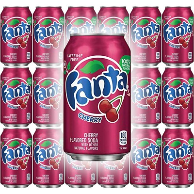  Fanta Wild Cherry Soda  Caffeine Free 12 Fl Oz Can Pack 