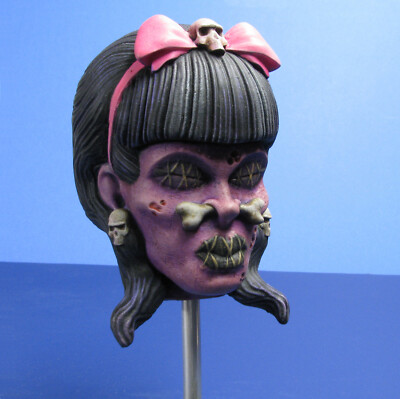 Jimmy Flintstone ''Rockabilly Shrunken Head'' Resin Column Shifter Knob JFNS23