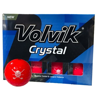 Volvik Ruby Red Crystal Jolly Rogers Skull Crossbones Golf Balls Box of 12 New!